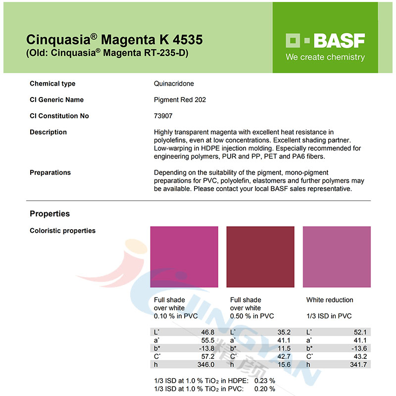 BASF Cinquasia Red K4535（R.202）巴斯夫有机颜料红K4535/RT-235-D